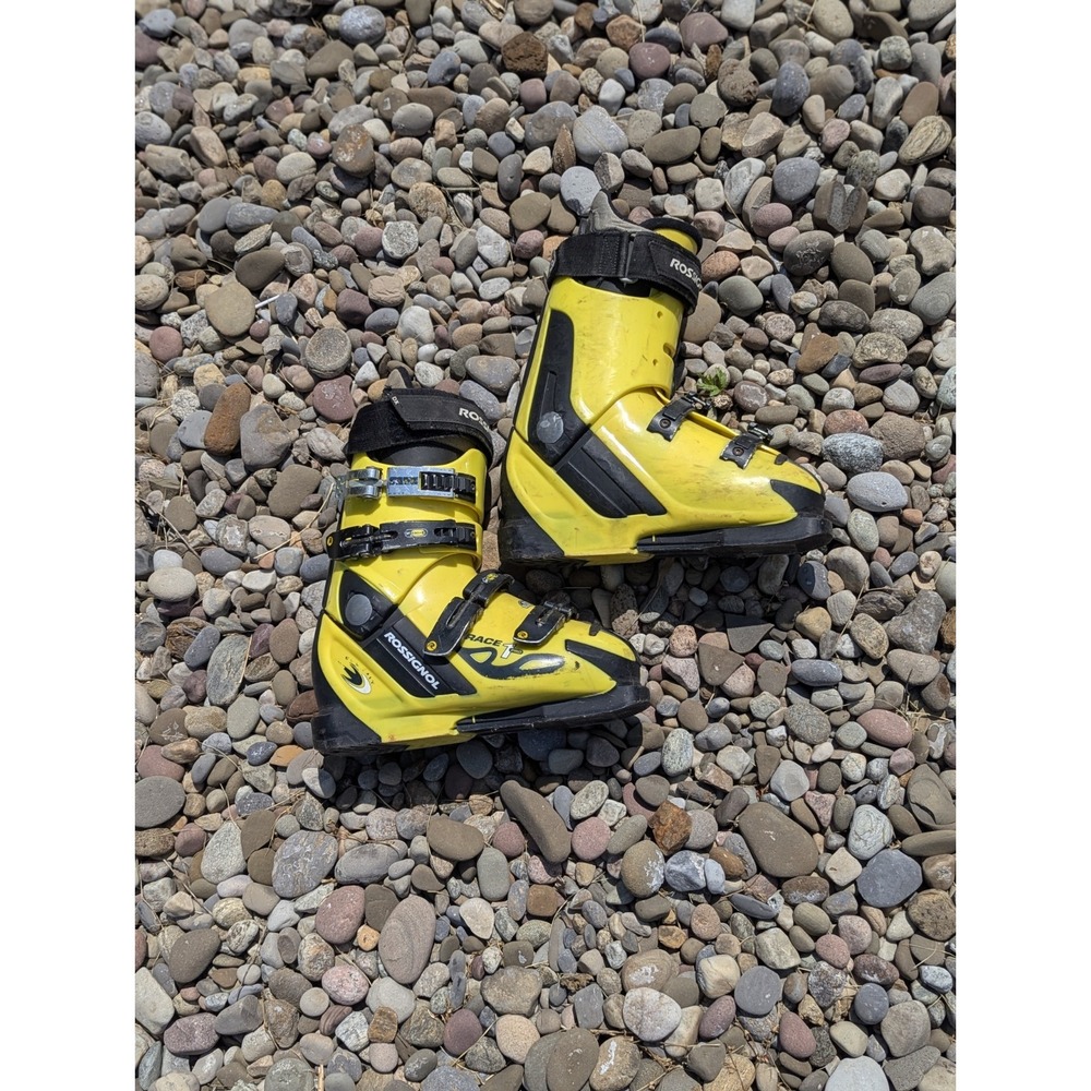 Rossignol Race Pro Ski Boots 255 295mm Yellow 4 Buckle Alpine Downhill